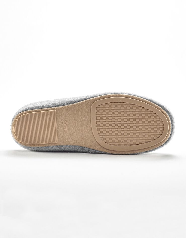 Mules fleur appliquée - largeur confort (gris chiné) Mules fleur appliquée - largeur confort (gris chiné)