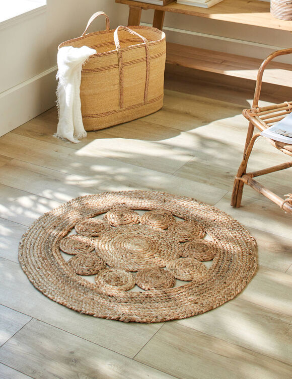Tapis rond en jute (paille)