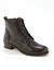 Bottines en cuir confort &agrave; lacets (noir)