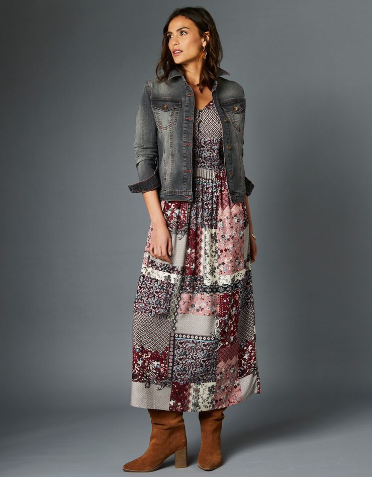 Veste jean brodée dos (gris) Veste jean brodée dos (gris)