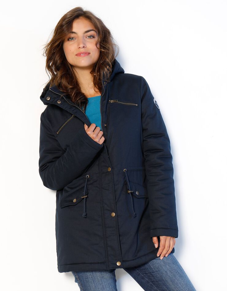 Parka déperlante doublée maille polaire (marine) Parka déperlante doublée maille polaire (marine)