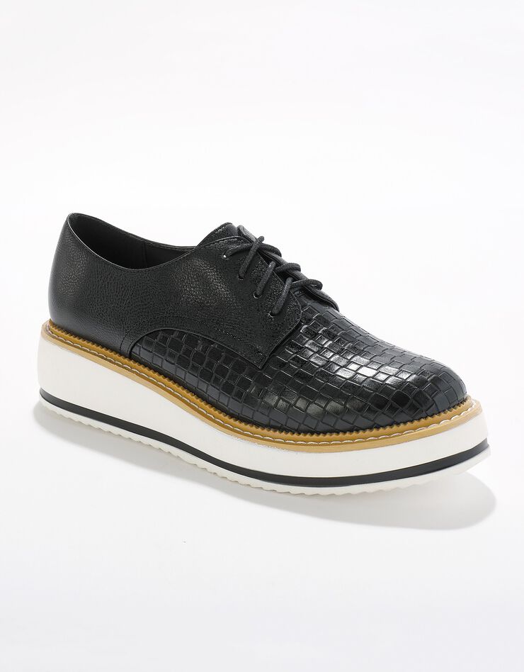 Derbies compensés effet tissé - noir (noir) Derbies compensés effet tissé - noir (noir)