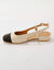 Escarpins bicolores forme slingback (beige / noir)