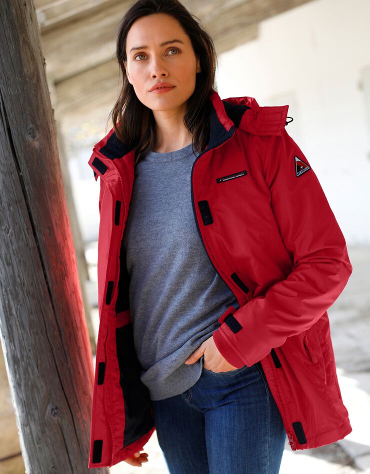 Parka imperméable doublée polaire (rouge) Parka imperméable doublée polaire (rouge)