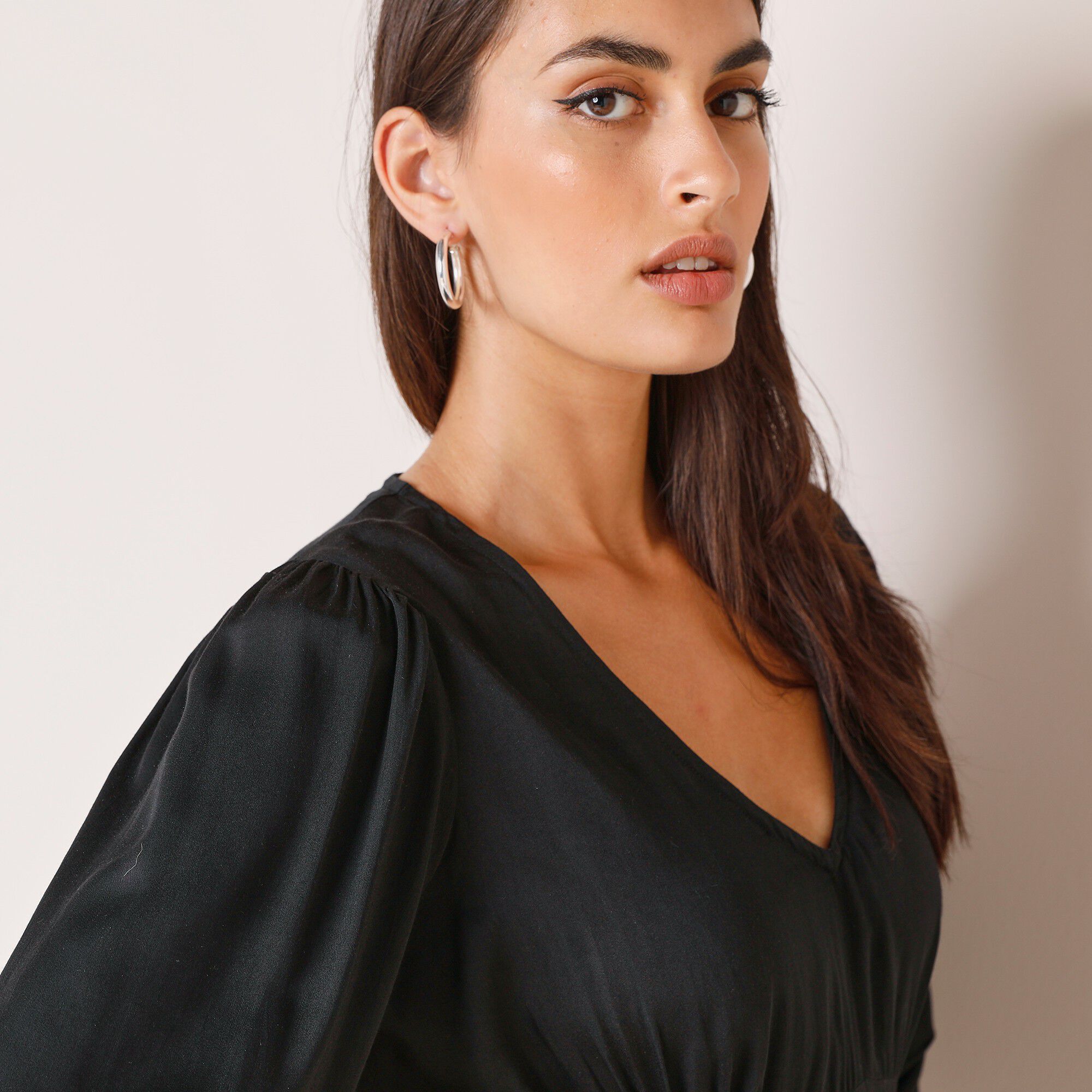 Robe Blancheporte Noire Taille 48 Neuve - Style évasé, Motif Floral, En Polyester, Longueur Genou