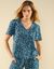 Blouse imprimé minimaliste manches courtes (émeraude / violine)