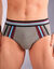 Slip fermé taille haute bandes contrastées - lot de 6 (noir / bordeaux)