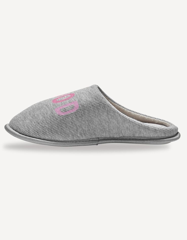 Mules plates emboîtantes coton côtelé (gris clair) Mules plates emboîtantes coton côtelé (gris clair)