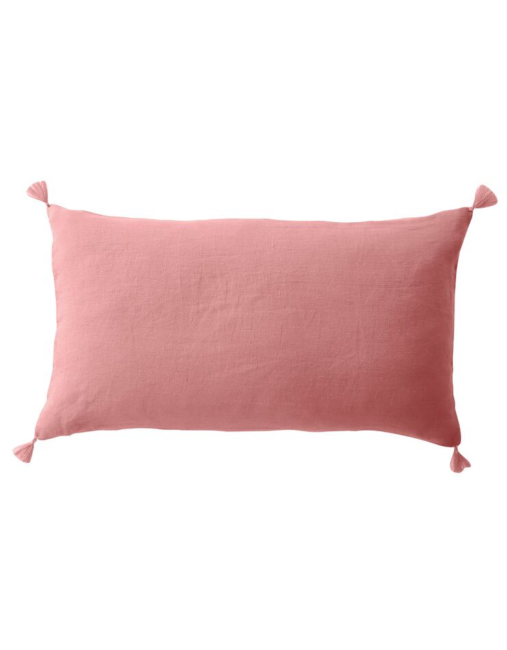 Housse de coussin unie 100% lin lavé - lot de 2 (bois de rose) Housse de coussin unie 100% lin lavé - lot de 2 (bois de rose)