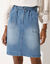 Jupe évasée en jean, taille élastiquée (bleached)