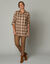 Chemise longue à carreaux flanelle (caramel)