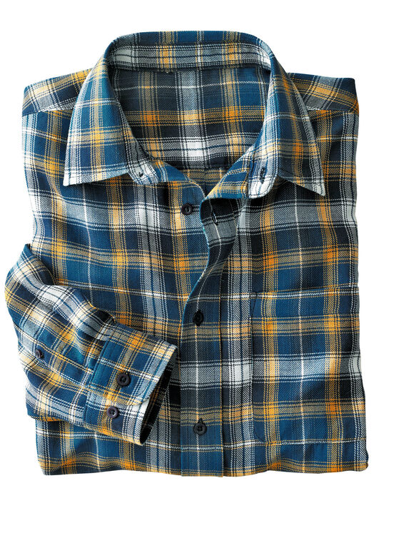 Chemise Carreaux écossais Flanelle, Bleu / Marine