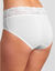 Slip coton et dentelle forme midi Romance - lot de 4 (3 + 1 gratuit) (blanc)