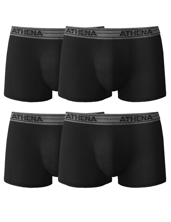 Boxer Basic Coton - lot de 4 (noir)