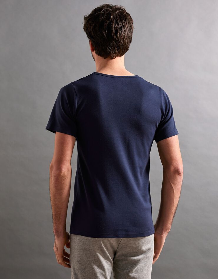 Tee-shirt sous-vêtement homme col rond manches courtes coton - lot de 2 (marine)