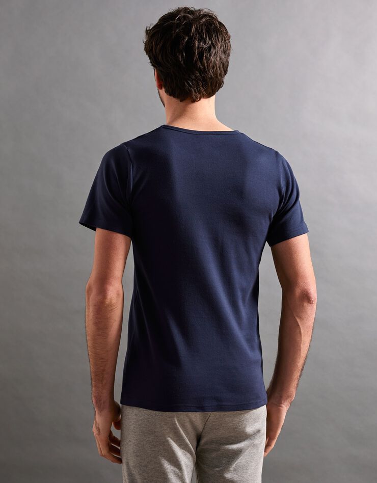 Tee-shirt sous-vêtement homme col rond manches courtes coton - lot de 2 (marine) Tee-shirt sous-vêtement homme col rond manches courtes coton - lot de 2 (marine)