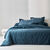 Linge de lit uni flanelle (bleu pétrole)