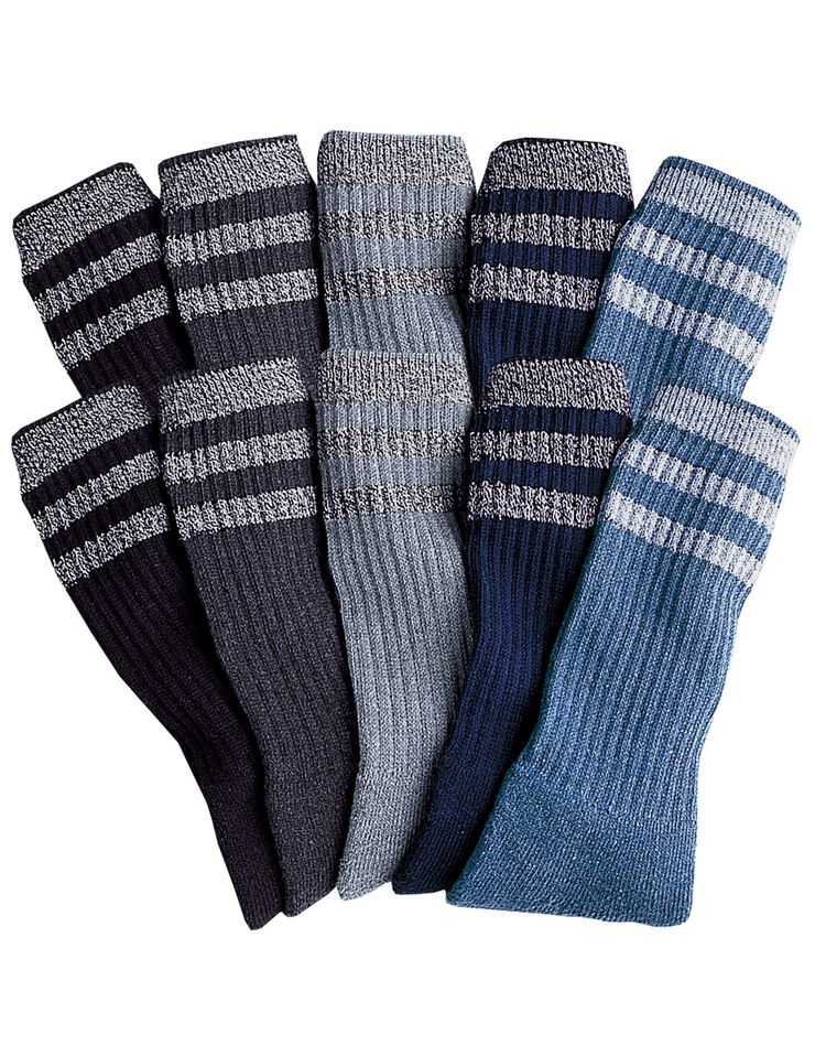 Mi-chaussettes confort - lot de 10 paires (anthracite / gris / bleu)