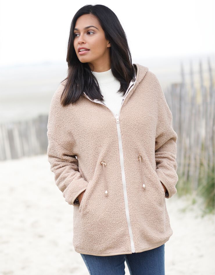 Parka bouclette métallisée réversible (naturel / doré) Parka bouclette métallisée réversible (naturel / doré)