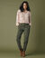 Blouse volantée imprimée, crépon (écru / miel)