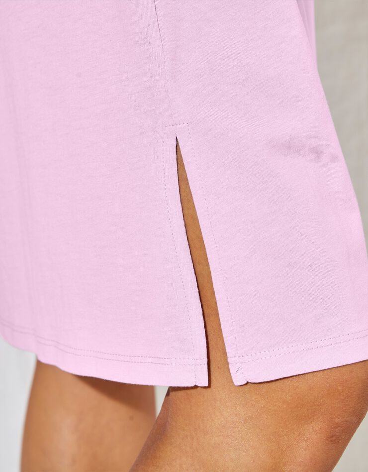 Chemise de nuit courte coton et broderie anglaise  (lilas)