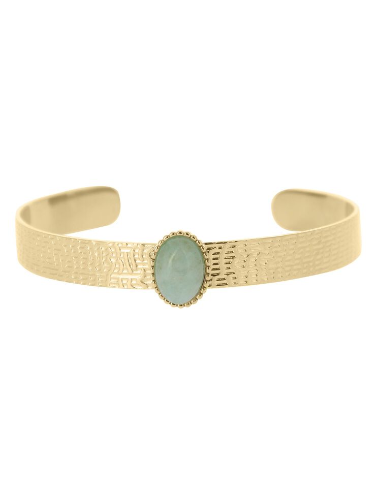 Bracelet acier doré et amazonite (amazonite) Bracelet acier doré et amazonite (amazonite)