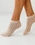 Socquettes basses pois fantaisie - lot de 5 (&eacute;cru / beige)