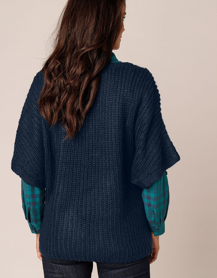 Pull poncho manches coudes (marine) Pull poncho manches coudes (marine)