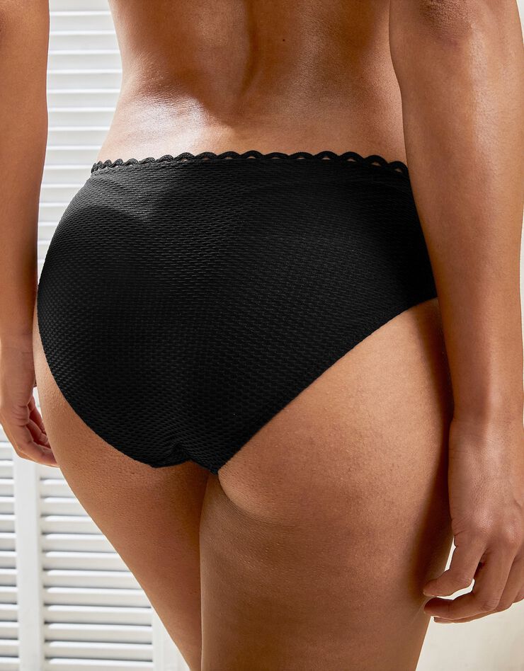 Cullotte de bain midi maille nid d'abeille Vilorio (noir)