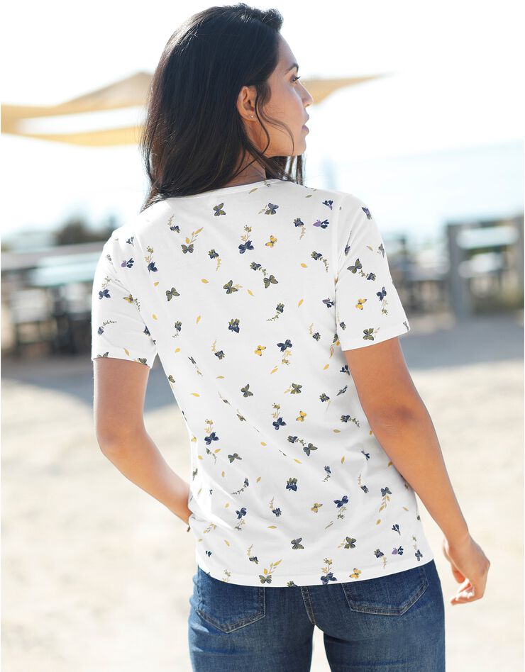Tee-shirt imprimé manches courtes (blanc) Tee-shirt imprimé manches courtes (blanc)
