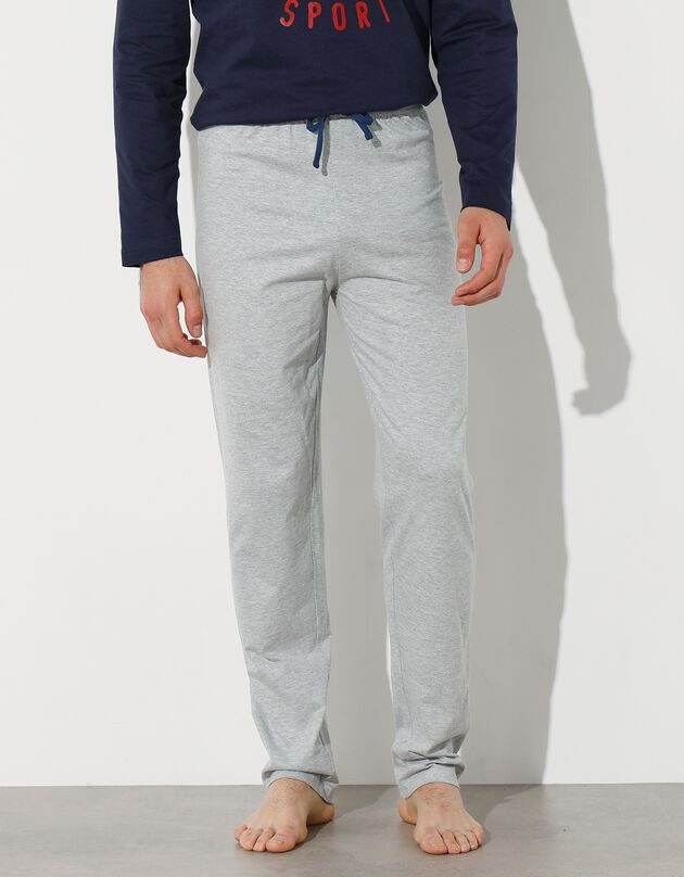 Pantalon pyjama gris chiné uni (gris chiné)