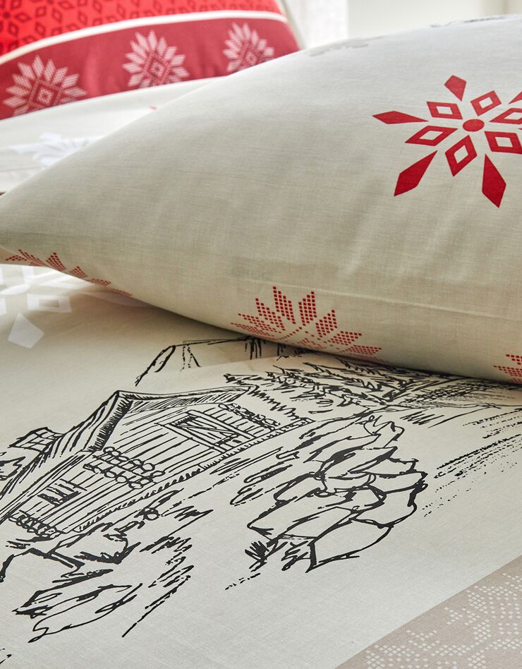 Linge de lit Montana en coton (rouge)