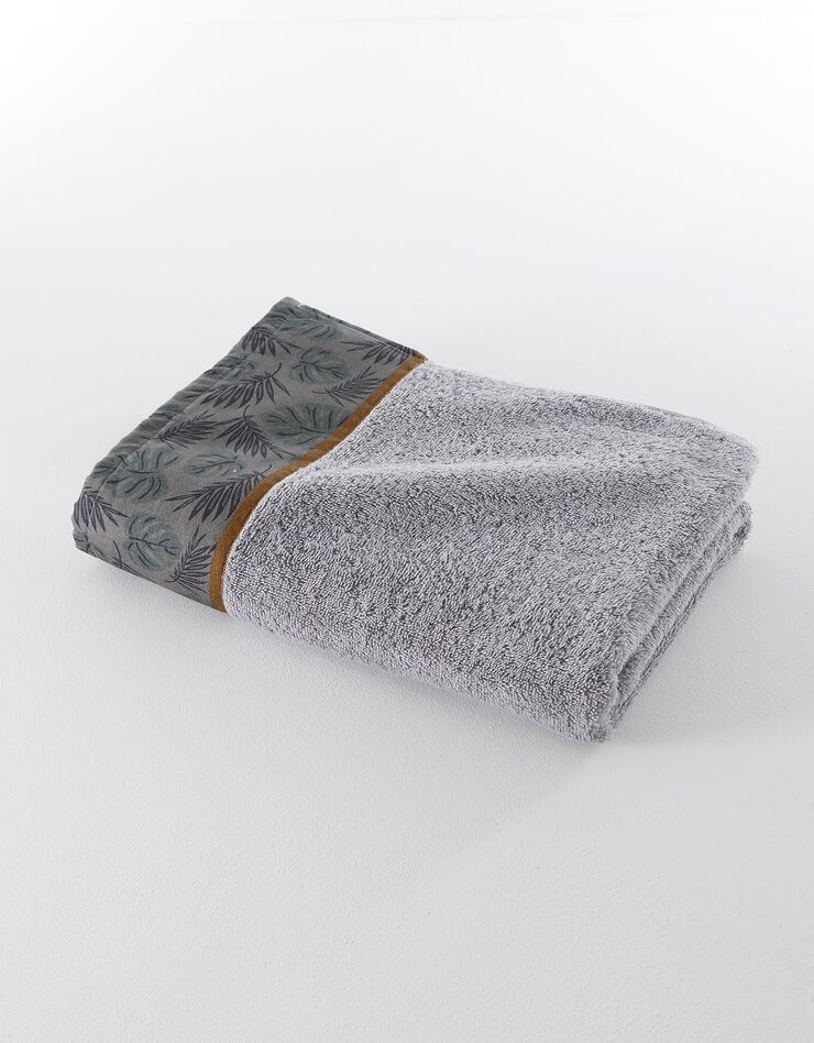 Éponge coton liteau motif jungle - 420 g/m² (gris)