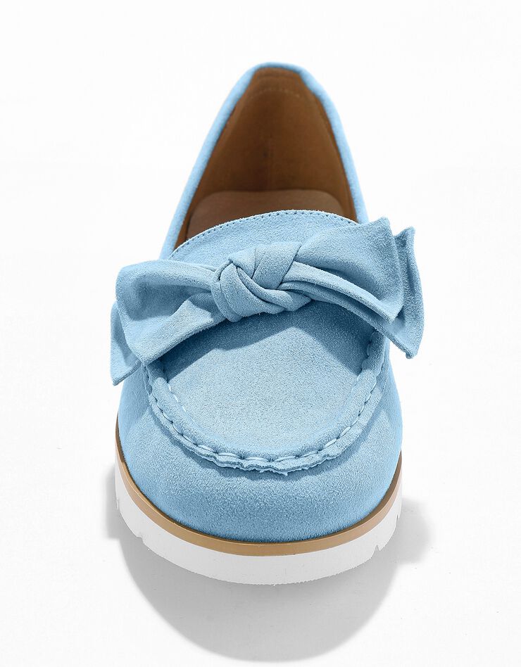 Mocassin noeud à semelle compensée (bleu) Mocassin noeud à semelle compensée (bleu)