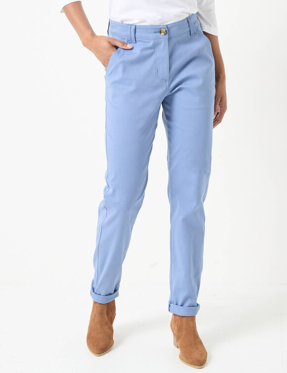 Pantalon chino stretch (gris bleuté)