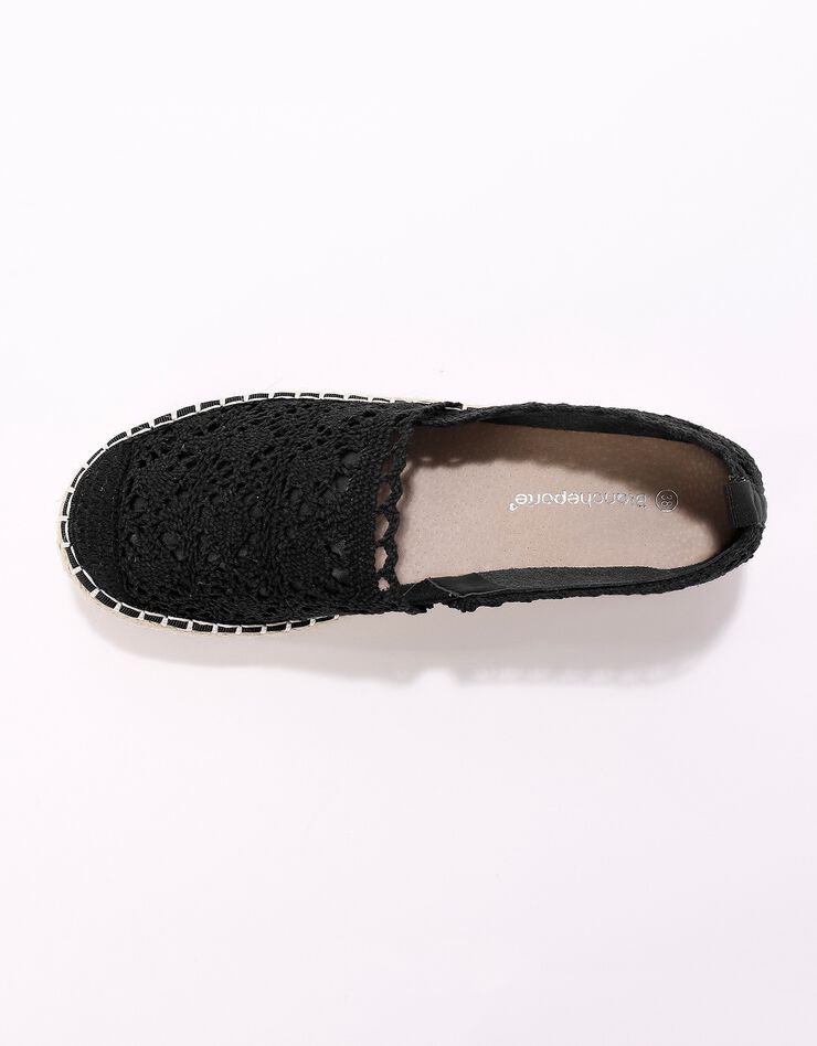 Espadrilles macramé semelle corde "plateforme" (noir) Espadrilles macramé semelle corde "plateforme" (noir)