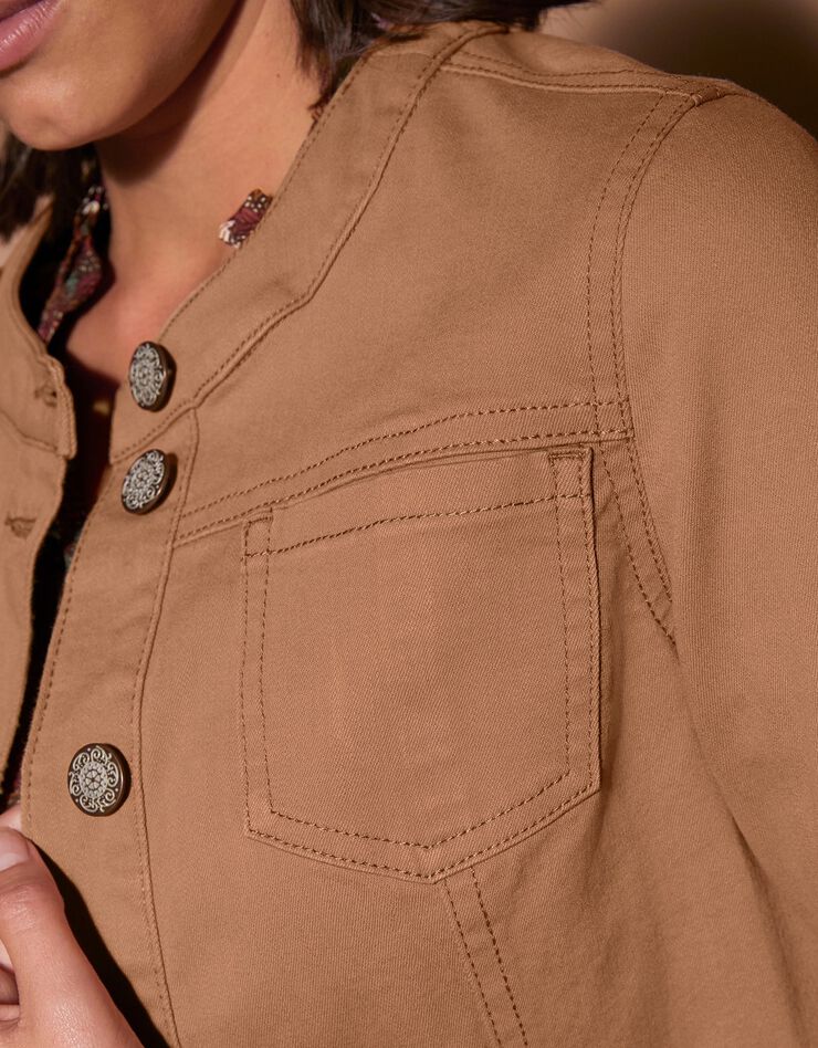 Veste col rond macramé (caramel) Veste col rond macramé (caramel)