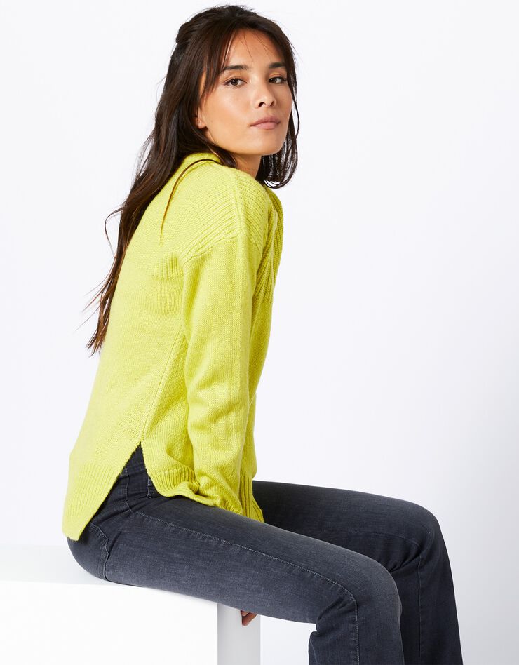 Pull col rond maille anglaise et jersey (blanc) Pull col rond maille anglaise et jersey (blanc)