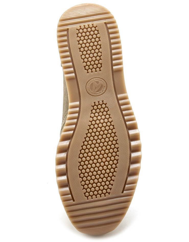 Baskets dessus cuir texturé - largeur confort (kaki) Baskets dessus cuir texturé - largeur confort (kaki)