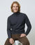 Pull col roul&eacute; en laine m&eacute;lang&eacute;e (anthracite)