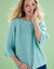 Pull manches coude, maille anglaise toucher doux (vert d'eau)