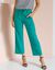 Pantalon droit raccourci, maille milano (vert)