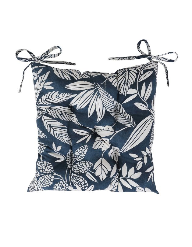 Galette de chaise carrée imprimée - lot de 2 (bleu)