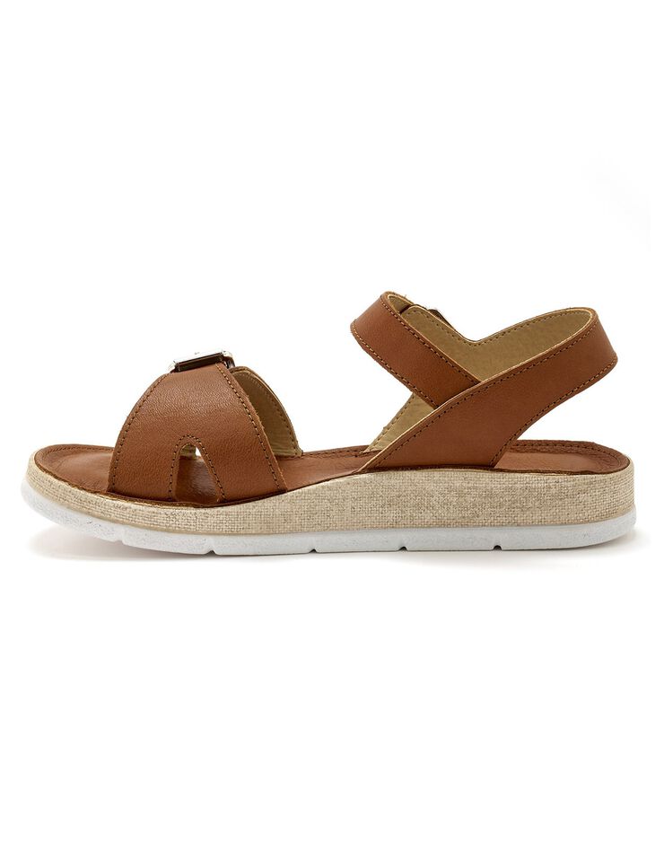 Sandales ouvertes double boucle - largeur confort (marron) Sandales ouvertes double boucle - largeur confort (marron)