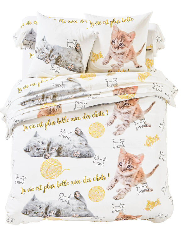 Linge de lit Mimie, coton (blanc)