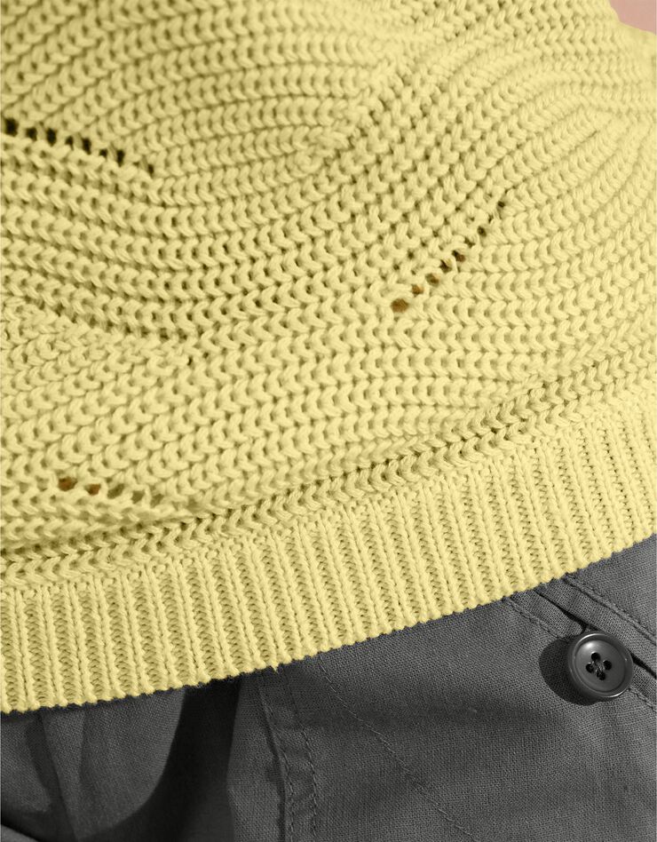 Pull manches courtes, maille fantaisie (anis) Pull manches courtes, maille fantaisie (anis)