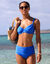 Haut de maillot de bain avec armatures uni Solaro - forme minimiseur (bleu)
