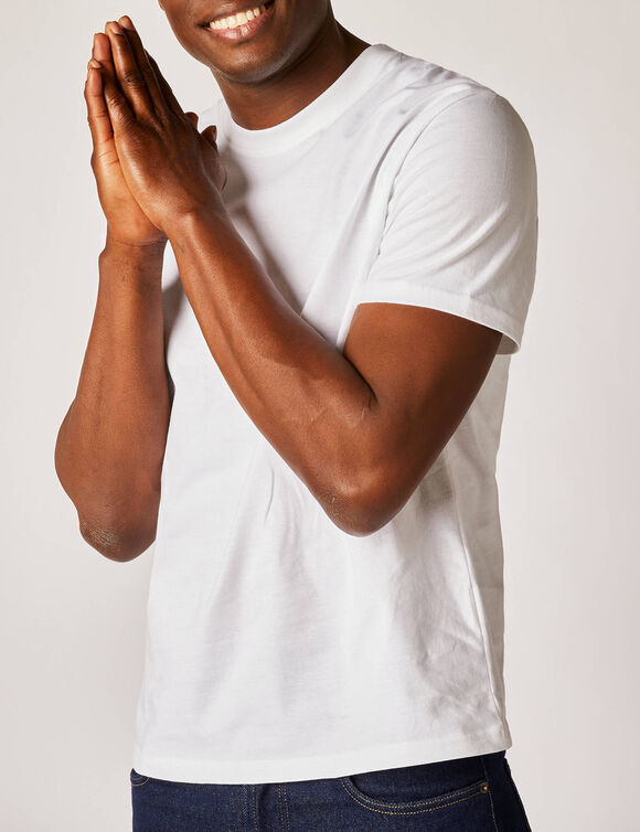 T-shirt col rond manches courtes (blanc)