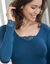 Tee-shirt manches longues chaleur seconde peau et d&eacute;tails dentelle (bleu nuit)