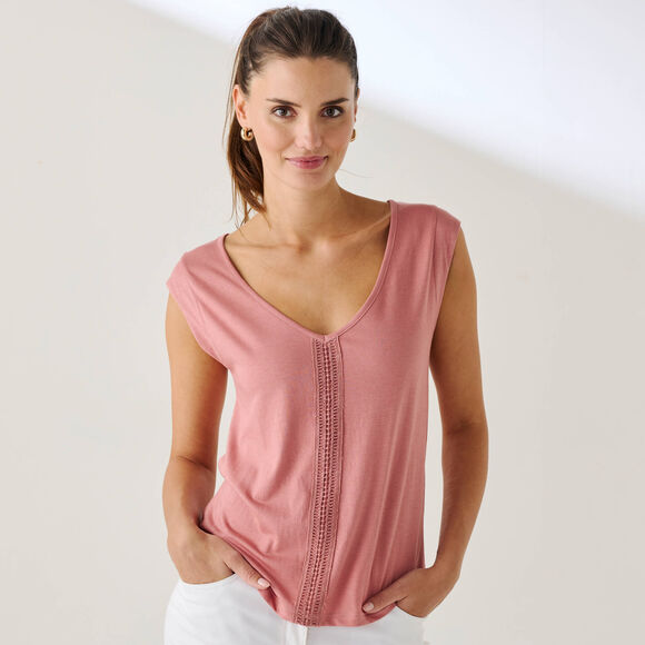 D&eacute;bardeur bande macram&eacute; (rose th&eacute;)